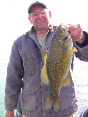 Smallmouth Bass- May slob caught on a Poorboy